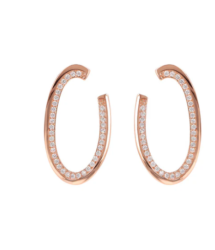 Orecchini Bronzallure Pendenti Ovali con Cubic Zirconia