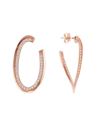 Orecchini Bronzallure Pendenti Ovali con Cubic Zirconia