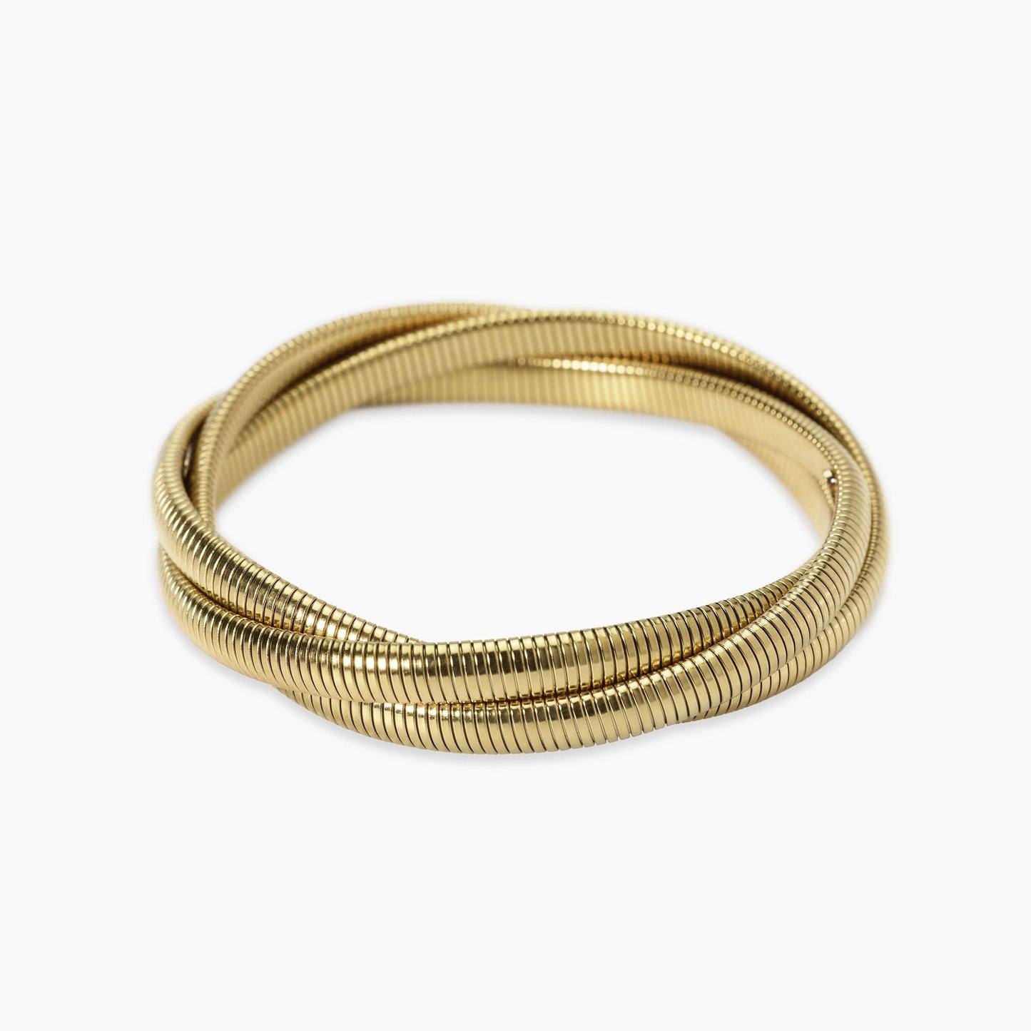 Bracciale dorato tubogas intrecciato