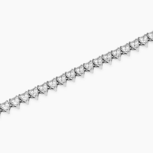Bracciale tennis cuore con zirconi bianchi