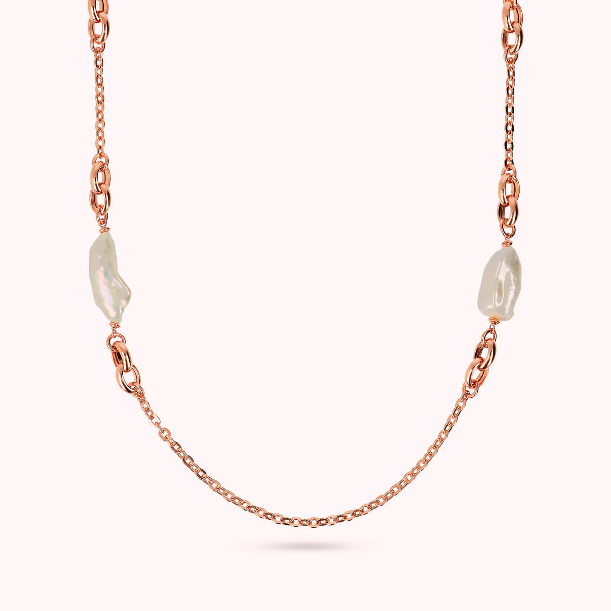 Collana Lunga e perle barocche bianche