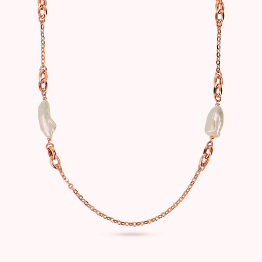 Collana Lunga e perle barocche bianche