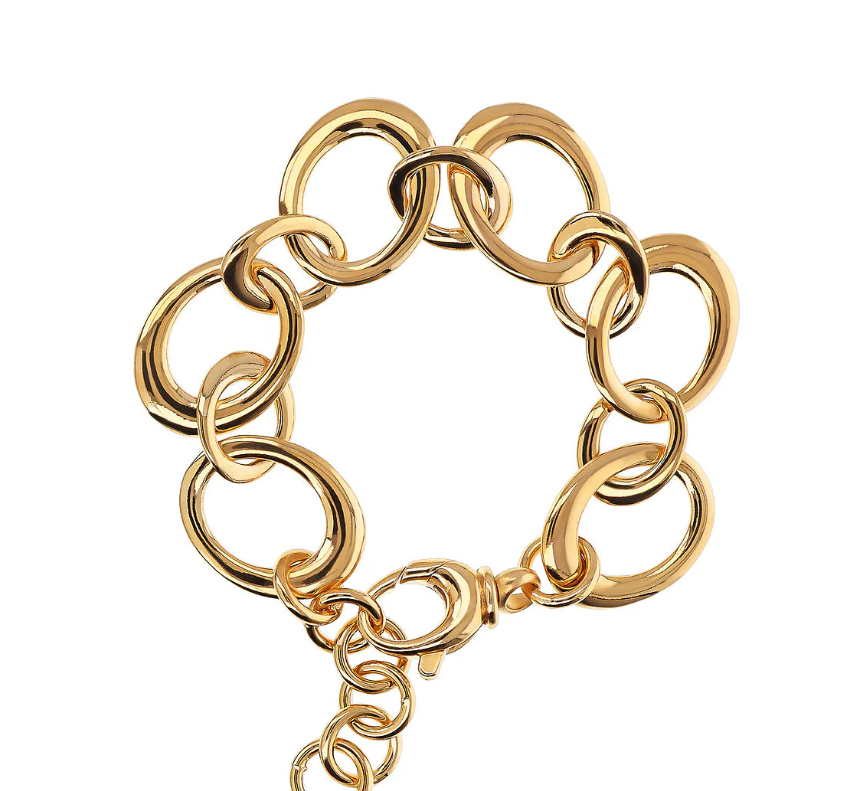 Bracciale Golden Maglie Ovali alternate ad Anelli