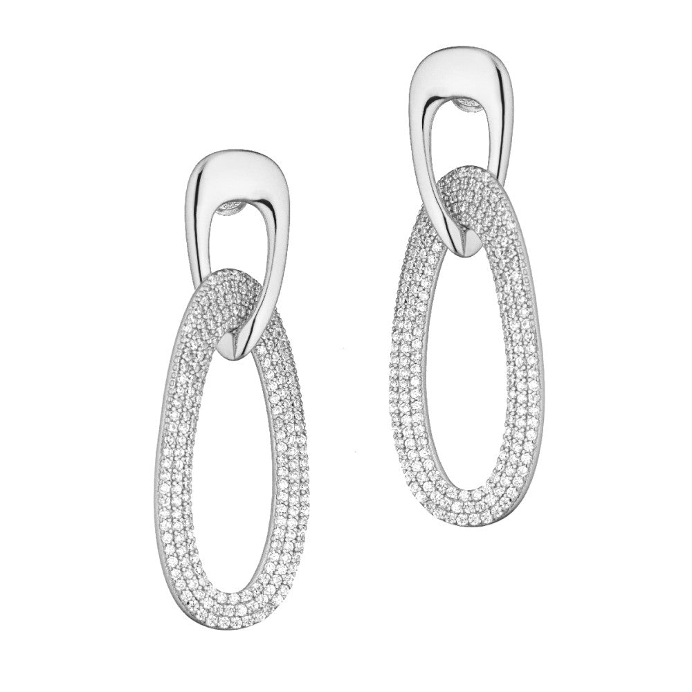 Orecchini pavè bianco oval - Venice